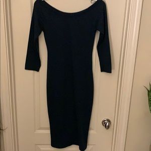 Zara Dark Green over the shoulder bodycon